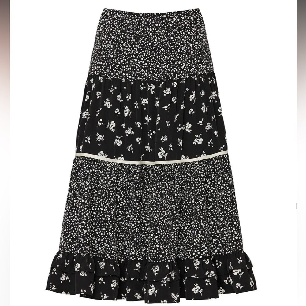 Sweet Baby Jamie Floral Black and White Women's Skirt